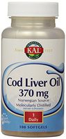 KAL Cod Liver Oil Softgels, 370 mg, 100 Count