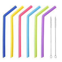 Silicone Straws Reusable BPA Free with 2 pcs Cleaning Brushes for Drinking Smoothie Yeti/Ozark/Rtic Tumblers 30 and 20 oz, 6 Colors