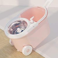 Lazy 360 Degree Automatic Rotating Double Drive Mop, Pink, Mop Bucket Size: 49x29x29CM