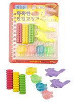 HAND Easy to Hold Pen and Pencil Grips with Soft Rubberised Texture - 6 Cylindrical, 8 Knobbly and 4 Fish-Shaped Grips Included - Assorted Colours - Pack of 2