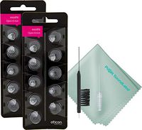 Oticon Minifit Open 8mm Dome Piece Bundled with Puget SoundLabs Hearing Aid Cleaning Brush, Vent Cleaning Tool, and Microfiber Cleaning Cloth (2 Packs) (20 Domes)