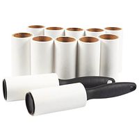 Juvale Lint Rollers - 12 Pack Set Includes 2 Lint Rollers and 10 Refills - 696 Sheets Total - Great for Pet Hair, Black, 9 x 1.9 x 1.9 Inches