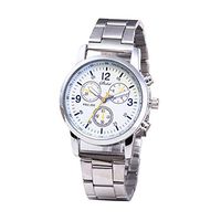 Fxbar,Casual Mens Watches Neutral Quartz Analog Wristwatch Steel Band Watch Dress Watch(White)