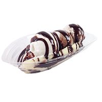 Black Cat Avenue 12oz Clear Plastic Banana Split Boats Disposable Banana Split Bowls, 50 Count