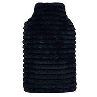 YUN Striped Black Jacket Explosion-Proof Thick PVC Water Injection Hot Water Bottle