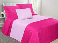 Super Soft Velvet 4Piece Bedspread Cover Set - Full-Queen Sizes Hot Pink & Rose Colors!