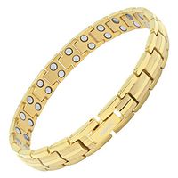MagnetRX Women's Ultra Strength Magnetic Therapy Bracelet - Arthritis Pain Relief & Carpal Tunnel | Adjustable Titanium Magnetic Bracelets with Gift Box (Gold)