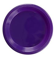 Exquisite Plastic Dessert/Salad Plates - Solid Color Disposable Plates - 100 Count (10 Inch, Purple)