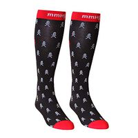 Diabetic Compression Socks for Men and Women - Boost Circulation & Recovery, Performance Moisture Wicking Women's/Mens Athletic Socks - Travel, Running, Diabetic, Cycling - 1 Pair (Black/Red, Large)