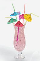 Luau Party Supplies- 48 Hibiscus Parasol Straws
