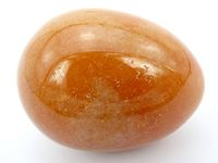 jennysun2010 1 Piece Natural Red Aventurine Gemstone Egg Crystal Healing Sphere Massage Finger Exercise 35x40mm