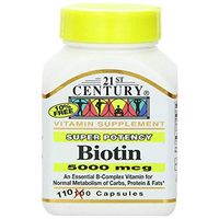 21st Century Biotin 5000mcg Capsules 110 ea (Pack of 10)