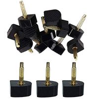 6 Pairs(12PCS) Black Women Lady Girls U Shaped Heel Cap Cover Shoe Replacement Heels Tips Replacement Dowels for High Heel Shoes (Thick Pins 3mm, 10mm x 10mm)
