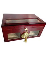 Commanders Closet Stylish Hand Crafted Cherry Lacquer Humidor with Lock - Up to 120 Cigars