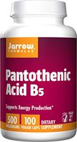 Jarrow Formulas Pantothenic Acid, B5, Supports Energy Production, 500 mg, 100 Capsules (Pack of 3)