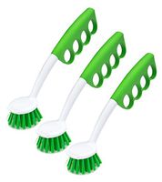 Brolly Dish Brush with Unique, Cushioned Grip (3-Pack)