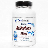 Natural Acidophilus 450mg - 500 Million Live Active Cultures/Keep Refrigerated // 200 Capsules // Pure // by PureControl Supplements
