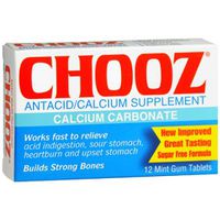 Chooz Antacid Calcium Supplement - 12 Mint Gum Pieces