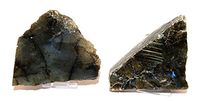Labradorite Standing Crystals Slice Set - One Side Polished Raw Pieces - LABSL06