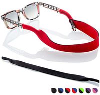 Sunglass Glasses Strap - 2 Pack Sport Eyewear Retainer - Anti slip Fast Drying - Fits All (Red + Black)