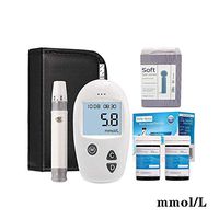 Blood Sugar Tester, Blood Glucose Monitor, Diabetes Testing Kit with Test Strips X 50 and Lancet X 50 Included Pain Free Lancing Device,Mmol/l