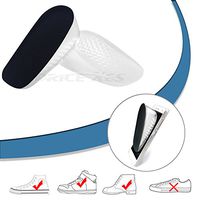 Height Increase Taller Insoles, Invisible Heel Lift Inserts, Self Adhesive Anti-Slip Silicon Back Heel Shoes Elevator, Gel Heel Half Pads Air Cushion Protectors Arch Support (3.5cm, Black)
