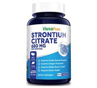 Strontium 680 mg 200 Vegetarian Caps (Non-GMO & Gluten Free) Bone Maintenance, Helps to Prevent Bone Loss, Osteoporosis