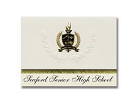 Signature Announcements Seaford Senior High School (Seaford, NY) Graduation Announcements, Presidential style, Basic package of 25 with Gold & Black Metallic Foil seal