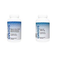 Amazon Brand - Solimo Men's One Daily Multivitamin Multimineral, 365 Tablets, Value Size - One Year Supply & Solimo Fish Oil 1000 mg, 250 Softgels, Eight Month Supply