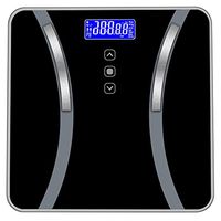 Hemgk Electronic Body Weight Scale, Most Accurate Body Bathroom Fat Scales, Tempered Glass Scale, Display Seven Items of Data 180kg/400 pounds, with Body Fat, Water, Muscle, for Girls, Women (Black)