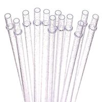 Dakoufish BPA-Free 12 Piece 9 Inch Reusable Clear Plastic Glitter Sparkle Drinking Straw Plus one Cleaning Brush（Clear，9inch）
