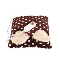 LISI Heated Foot Warmer, 9 Kinds of Temperature Heating Pad with Double Spiral Fast Heating Technology, for Feet Knee Back Abdomen Size:3838Cm,Brown