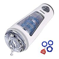 Portable Automatically Sucks The Electric Massager Toy Cup with Multi-Frequency Vibration and 360° Rotation, Men Personal Pleasure Cup White