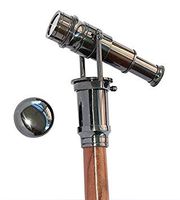 Brass Walking Cane Vintage Walking Stick Folding Spy Telescope Walking Cane Gift (Black)