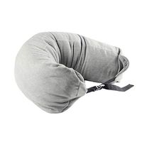 Adjustable Travel U-Shape Neck Waist Pillow with Buckle for Plane Train Car Bus Office Napping - Light Grey