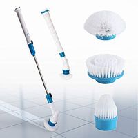 Electric Spin Scrubber, 360 Cordless Power Cleaner with 3 Replaceable Brush Heads and Extension Pole, Multi-Purpose Tub Tile Floor Wall Bathroom Kitchen
