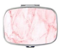 Pale Pink Marble Pattern Custom Fashion Style Rectangle Pill case/Pill Box - 3 Compartments Pill Box/Pill case
