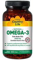 Country Life - Natural Omega-3 Fish Body Oils, 1000 mg - 300 Softgels