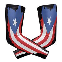 PR Puerto Rico Flag Arm Sleeves Elbow Support Combat UV Protection for Men Women Running Golf Cycling 1 Pair