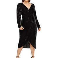 Jocund Women Christmas Skirt Strap Plush Gold Velvet Irregular Hem Trendy Long Sleeve Dress
