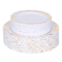 Kosiehouse 80 Pcs Plastic Disposable Dinnerware Plates Set - 40x10.25" Dinner Plates and 40x7.5" Appetizer/Dessert Plates for Party, Wedding, Reception and Buffet Catering Tableware