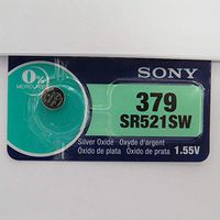 Sony 379 (SR521W) 1.55v Silver Oxide (0%Hg) Mercury 1 Watch Battery - Made in Japan