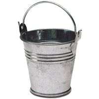 3 7/8" Tin Pail Silver Metal Pail Metal Bucket Tin Pail Favour