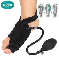 Inflatable Bunion Corrector Big Toe Straightener with Pneumatic Orthopedic Support, Hallux Valgus Splint with Bar for Night Pain Relief, Hammer Toe Strength, Bunion Surgery Recover (Right)