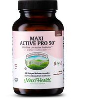 Maxi Health Probiotic Plus Ultimate Prebiotic Advanced Live Probiotics Formula - 50 Billion Live Active Probiotic - 15 Strains - Ultra Protection - Active Pro-50-60 Count