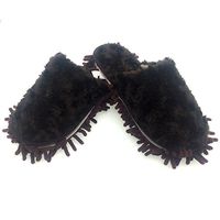 Selric Washable Detachable Chenille Mop Slippers Coffee, Floor-Cleaning Dusting Slippers, House Cleaning Tool Vamp is Made of Smooth Warm Soft Rose Velvet Fabric 9 7/9 Inches Size:5.5-8.5.