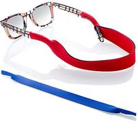Sunglass Glasses Strap - 2 Pack Sport Eyewear Retainer - Anti slip Fast Drying - Fits All (Blue + Red)