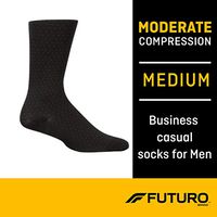 Futuro Business Casual Socks for Men, Moderate Compression, Medium, Black, Helps Improves Circulation to Help Minimize Swelling