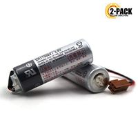 (2-Pack) ER17500V/3.6V Battery Replacement for CNC - Mitsubishi/DENSO/Toshiba PLC Controller (RD029 Connector, Brown), LS17500MER