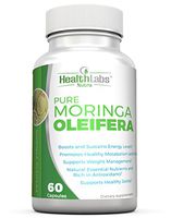 Health Labs Nutra Premium Moringa Oleifera Leaf Capsules 60caps, Complete Green Superfood Supplement, Energy, Metabolism, Mood and Immune Booster
